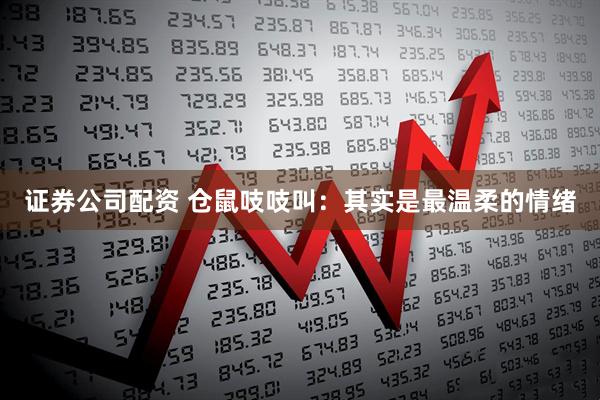 证券公司配资 仓鼠吱吱叫：其实是最温柔的情绪